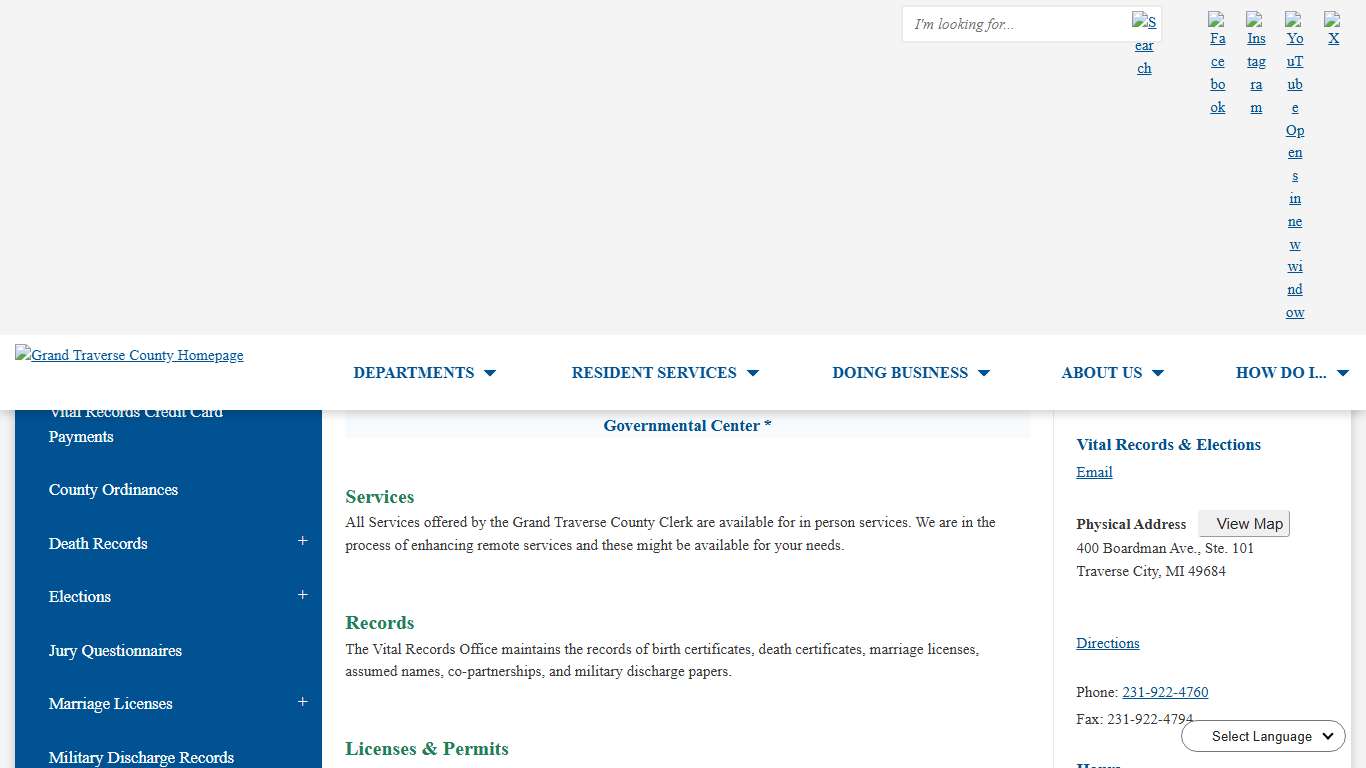 Vital Records & Elections Office | Grand Traverse County, MI
