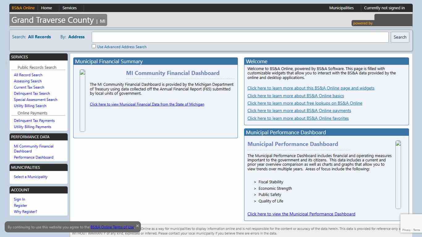 Home | Grand Traverse County | BS&A Online