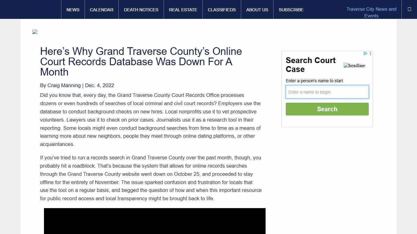 Here’s Why Grand Traverse County’s Online Court Records Database Was Down For A Month | The Ticker